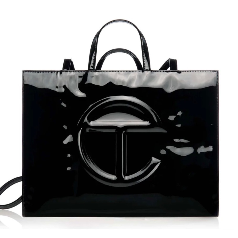 Large black patent leather Telfar